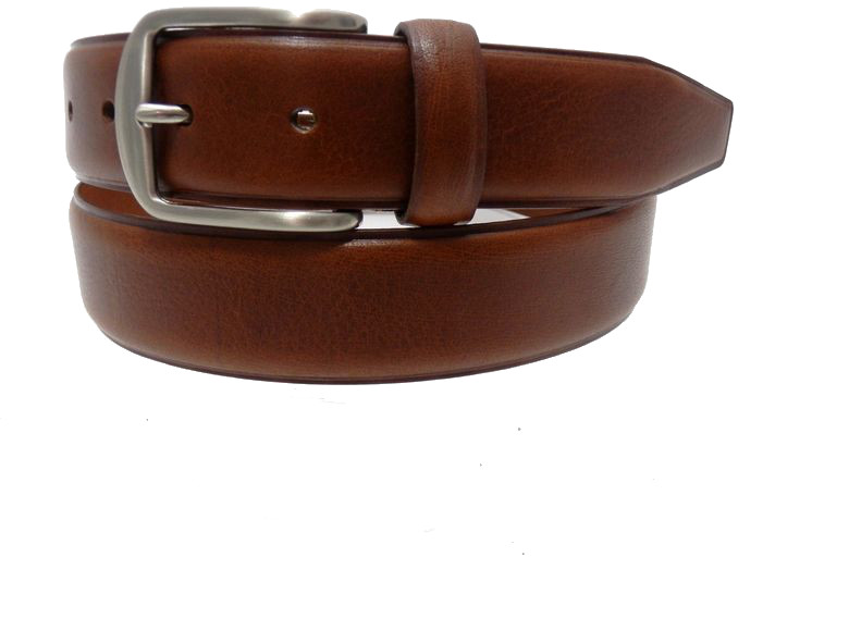 Curved Leather Belt for Man - Brown - mm35